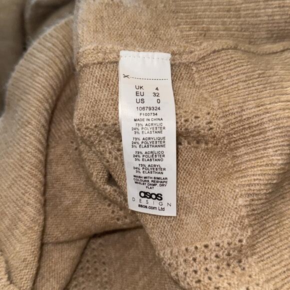 ASOS Women’s Sz US 0 Knit Dress with Lace Detail in Oatmeal - Picture 8 of 9